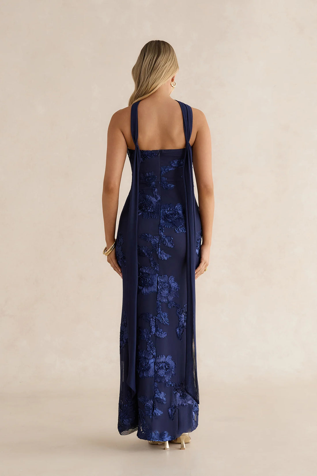 Midnight Blossom Maxi Dress Navy