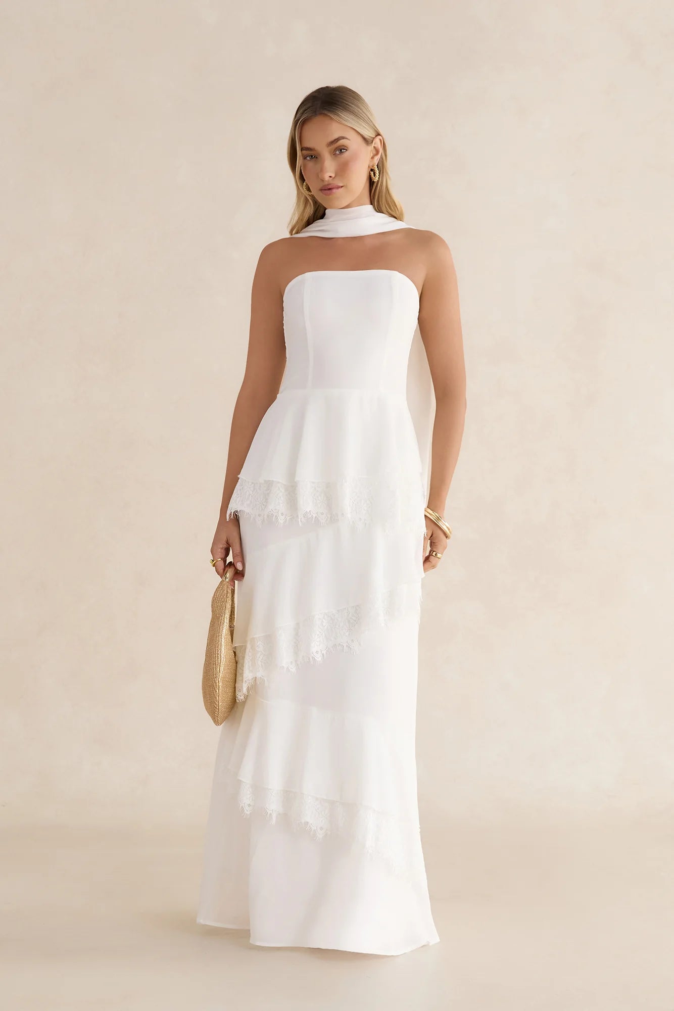 Tell Me Why Strapless Maxi Dress White
