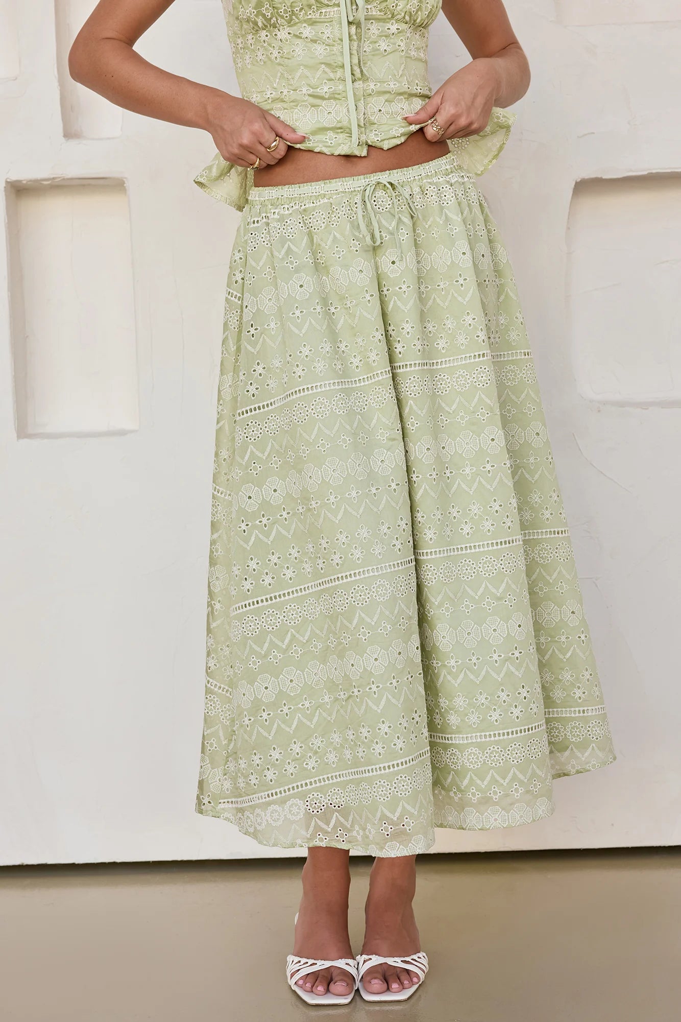 Wishing For Romance Midi Skirt Sage