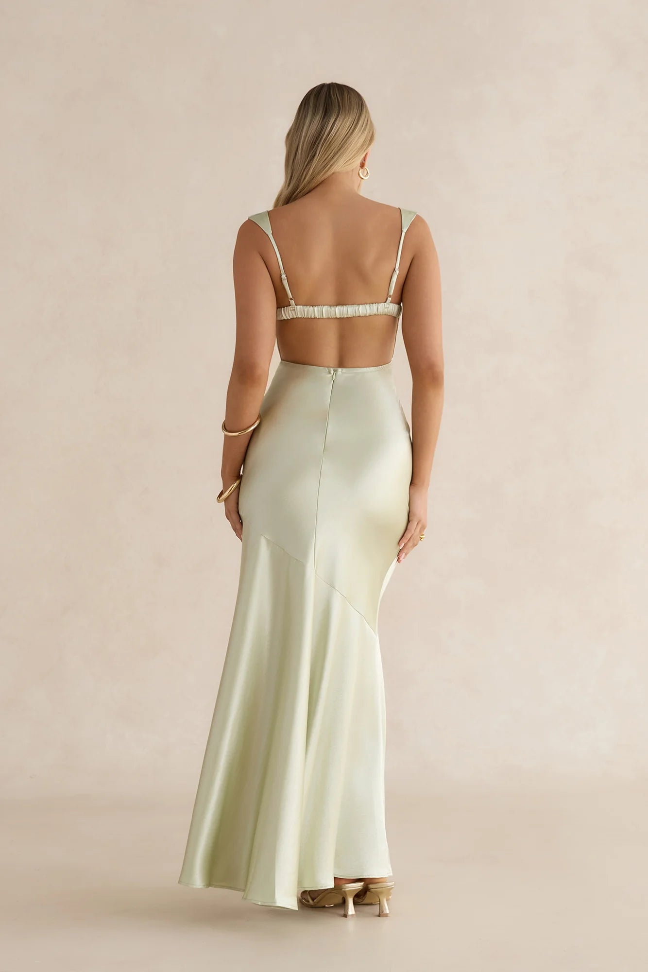 Wish From An Angel Satin Maxi Dress Sage