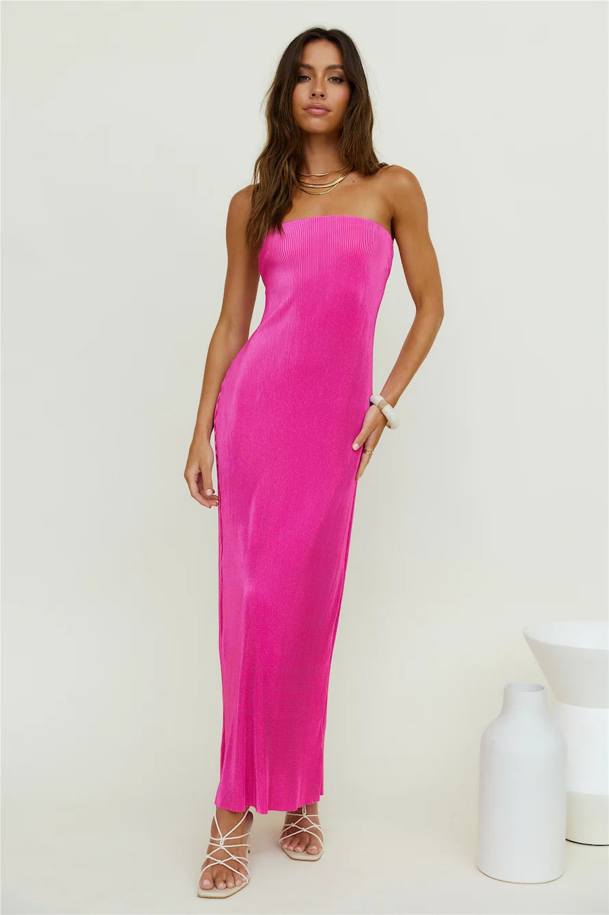 Thinking Of Dusk Maxi Dress Pink