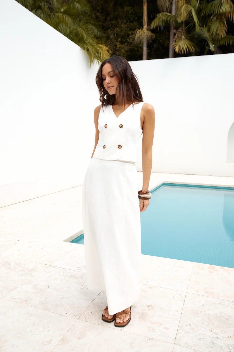 Yolanda Vest Top White