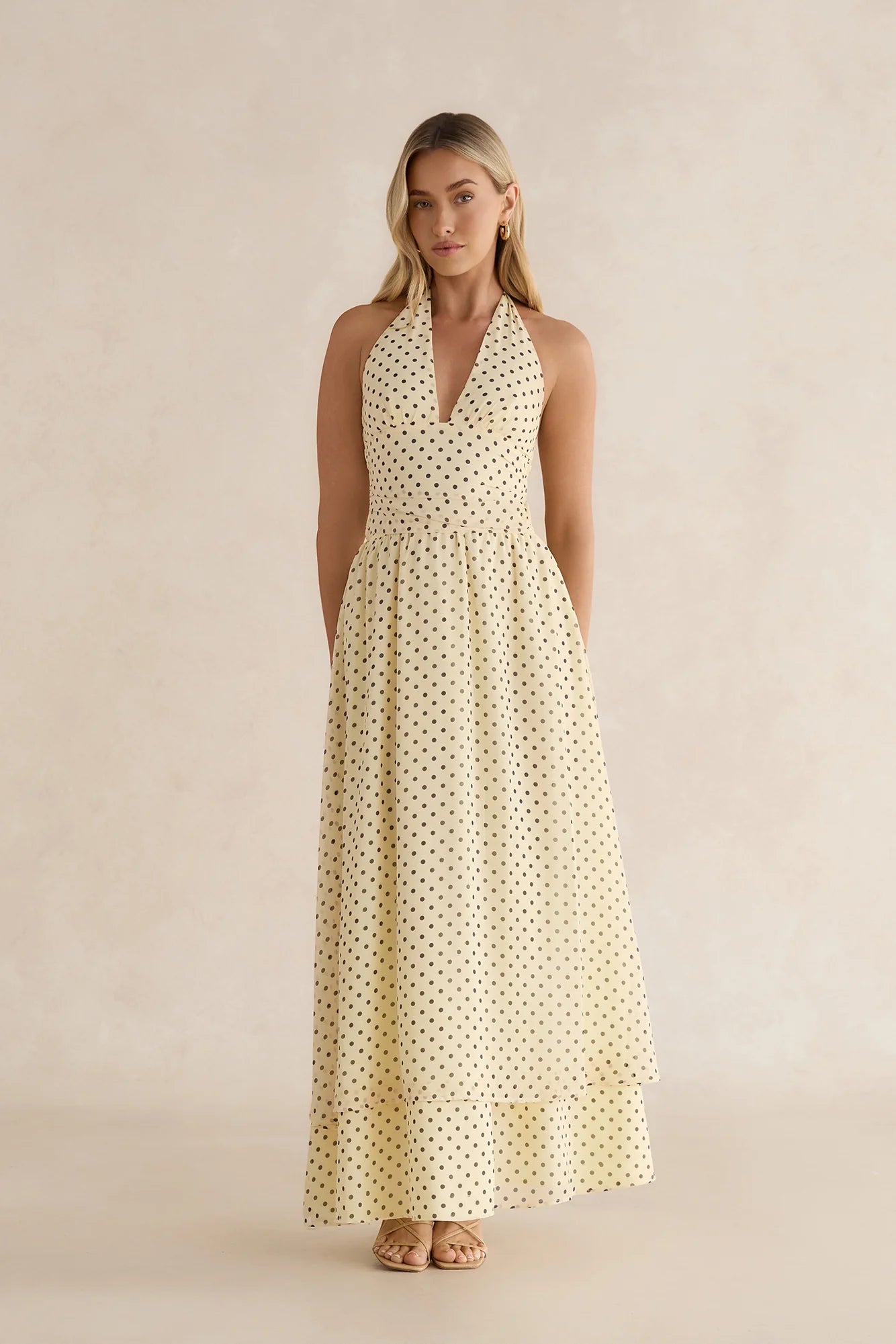 Sorbet Soiree Halter Maxi Dress Yellow
