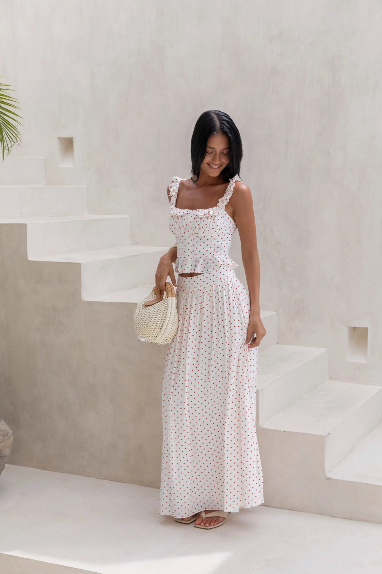 Shoreline Summers Polka Dot Set Red White
