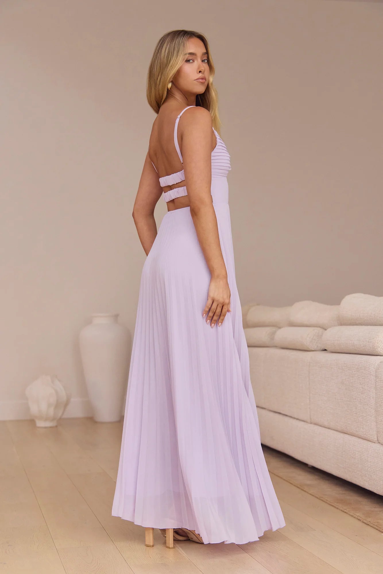 Better Days Plisse Maxi Dress Lilac