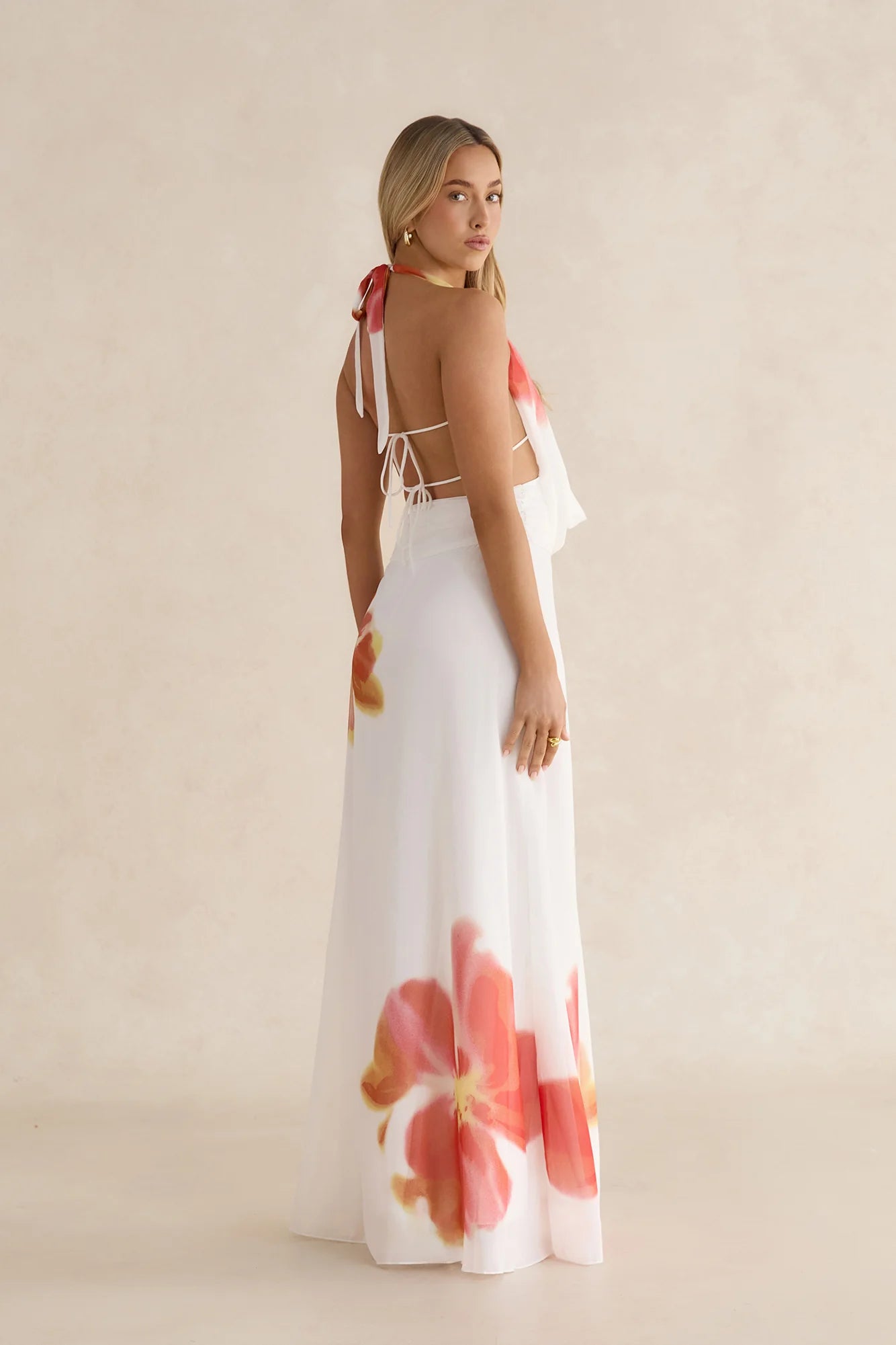 Orchid Oasis Maxi Dress White