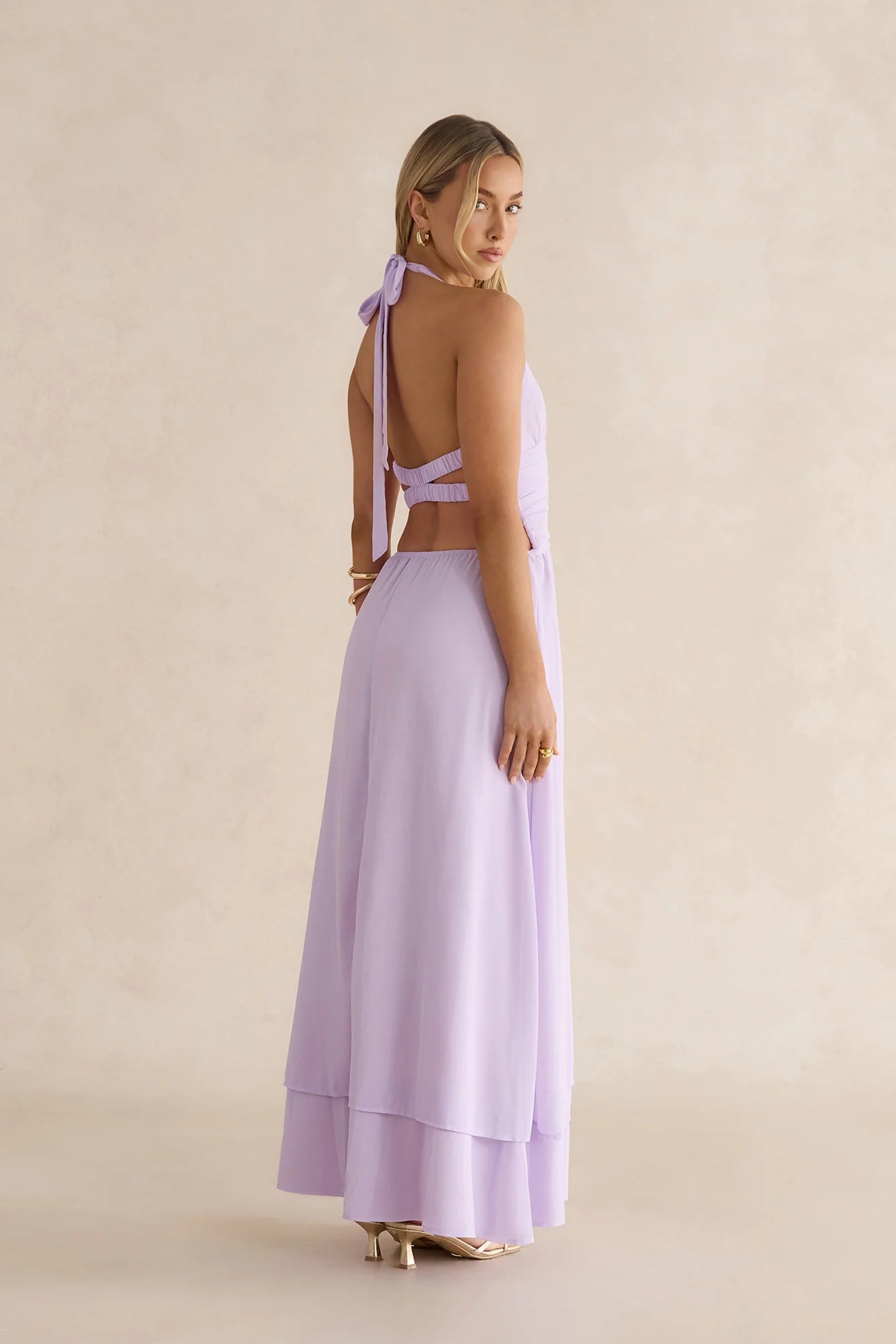 Sorbet Soiree Halter Maxi Dress Lilac