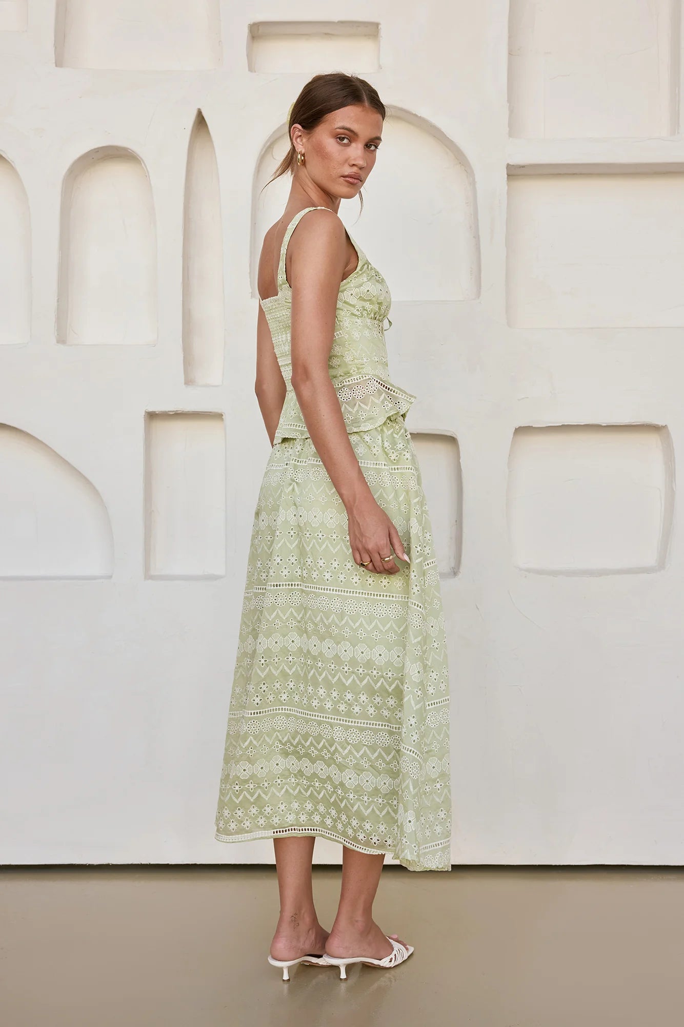 Wishing For Romance Midi Skirt Sage