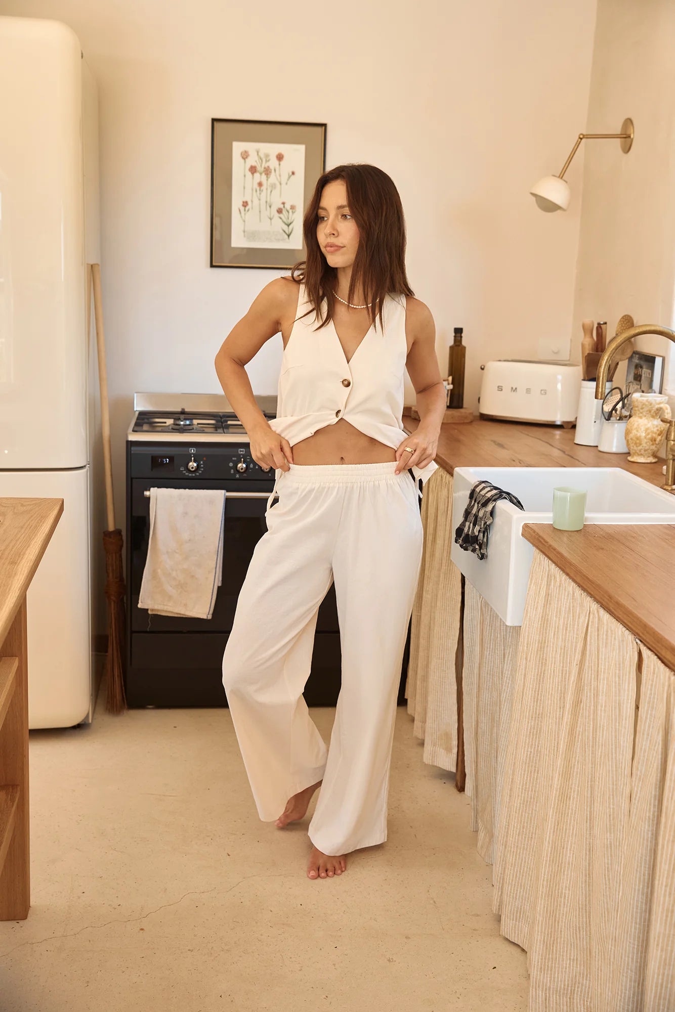 Heading South Vest Top Beige
