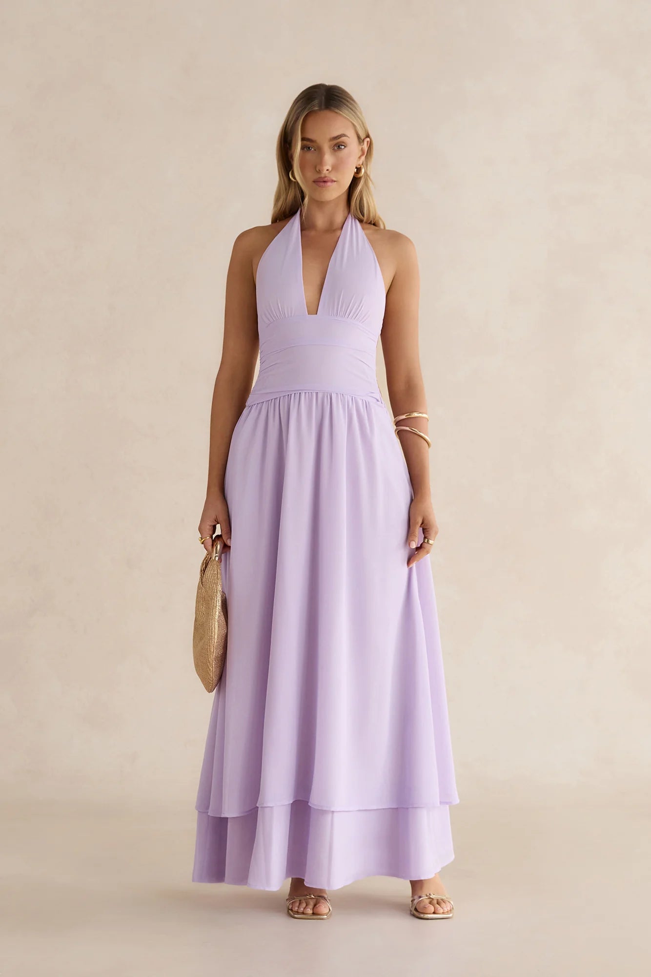 Sorbet Soiree Halter Maxi Dress Lilac