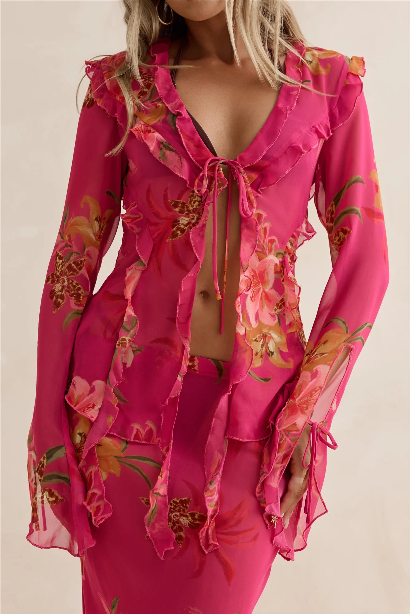 Soft Island Dreams Long Sleeve Top Pink