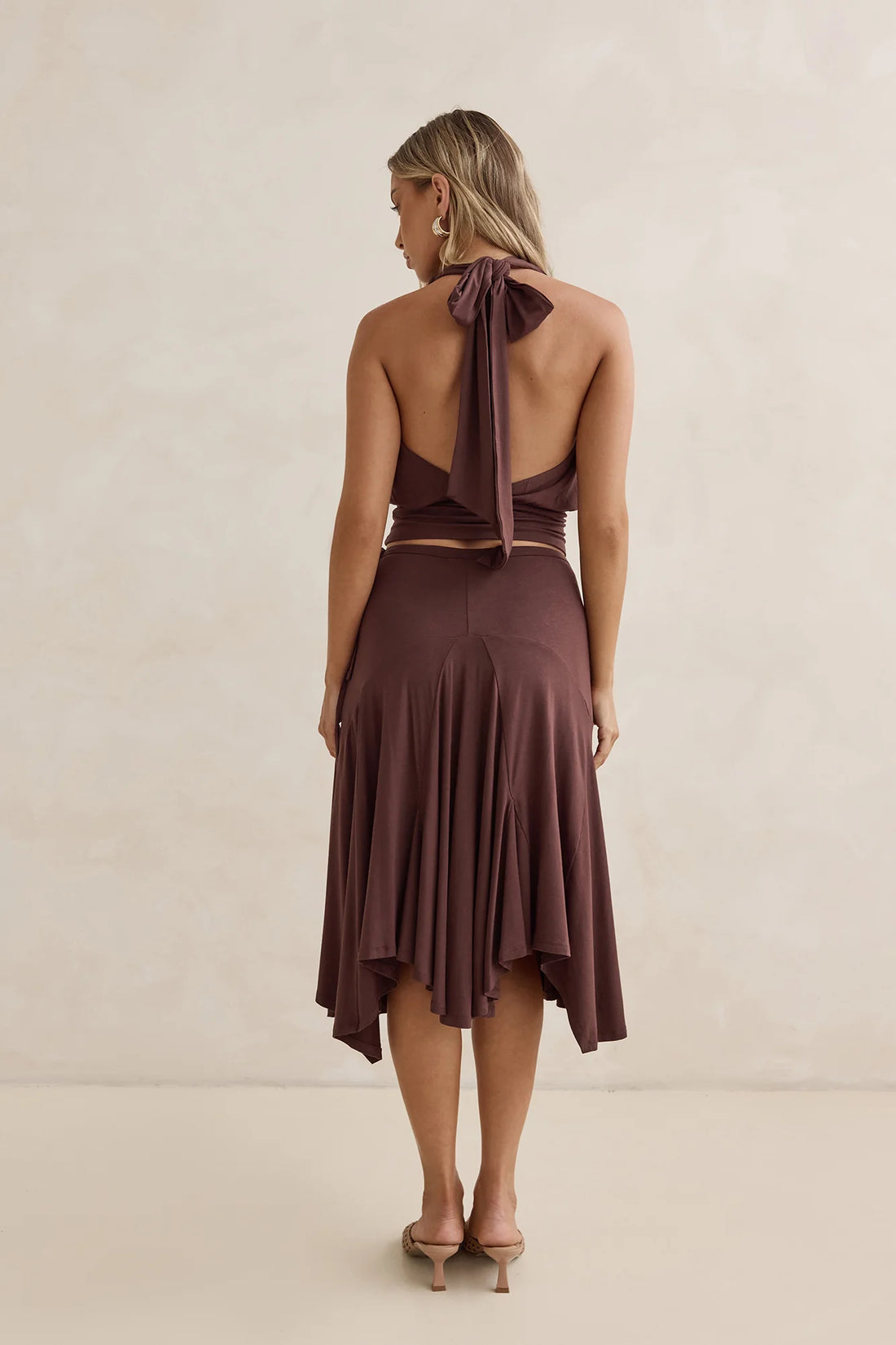 Dreamy Shores Midi Skirt Brown