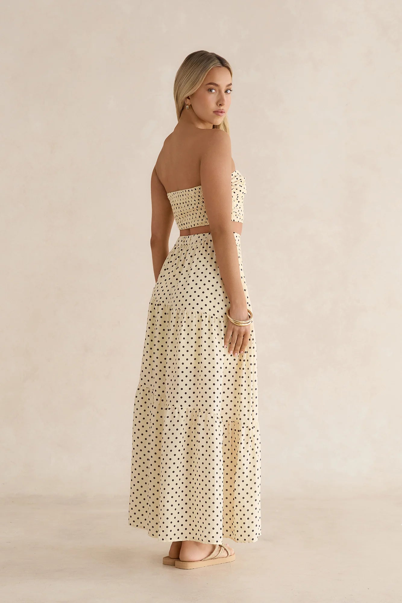 Shimmering Sands Polka Dot Crop Top Yellow
