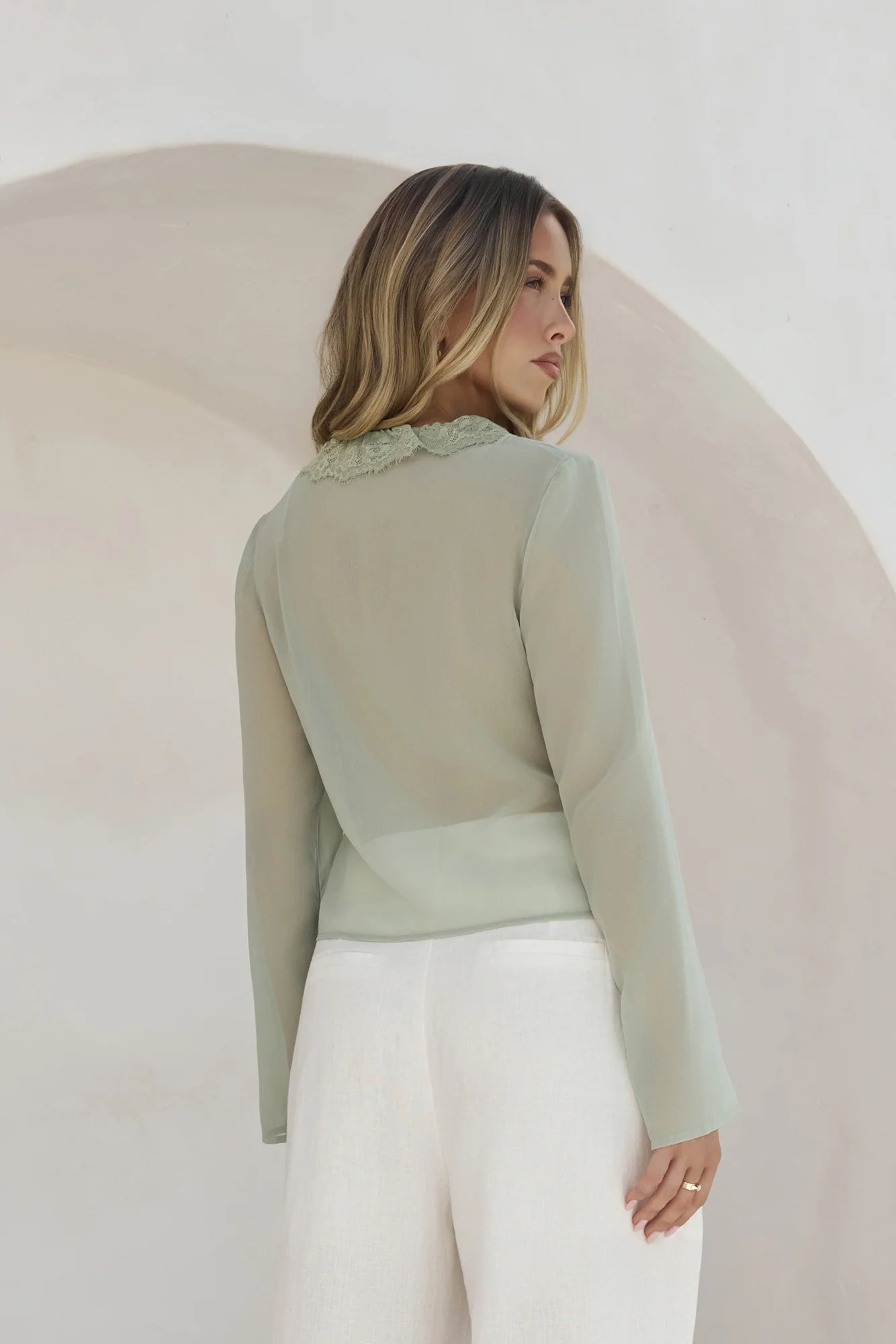 Stroke Of Luck Long Sleeve Top Sage