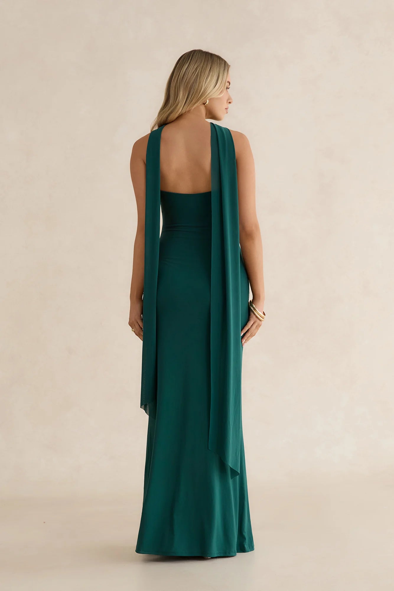 Day To Night Luxe Strapless Maxi Dress Green
