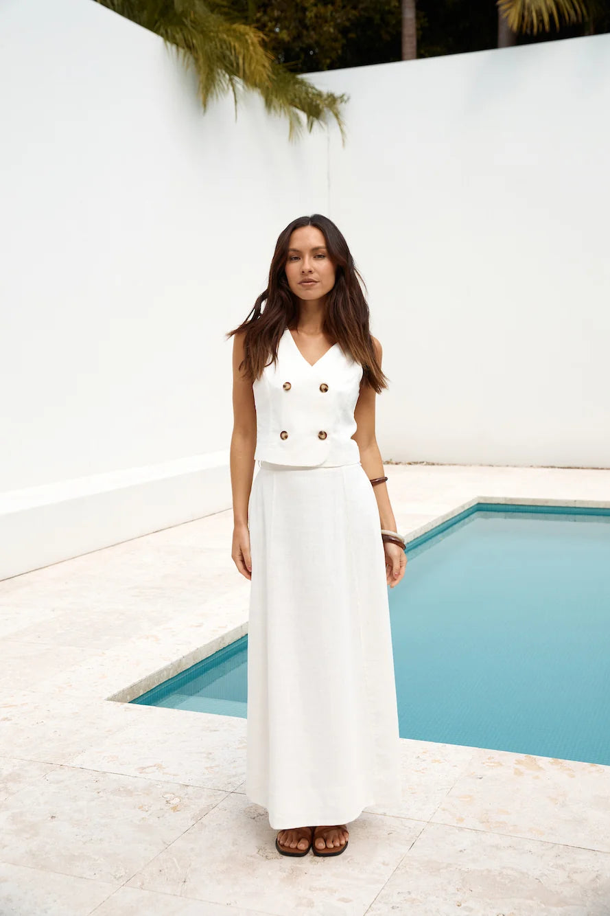 Yolanda Vest Top White