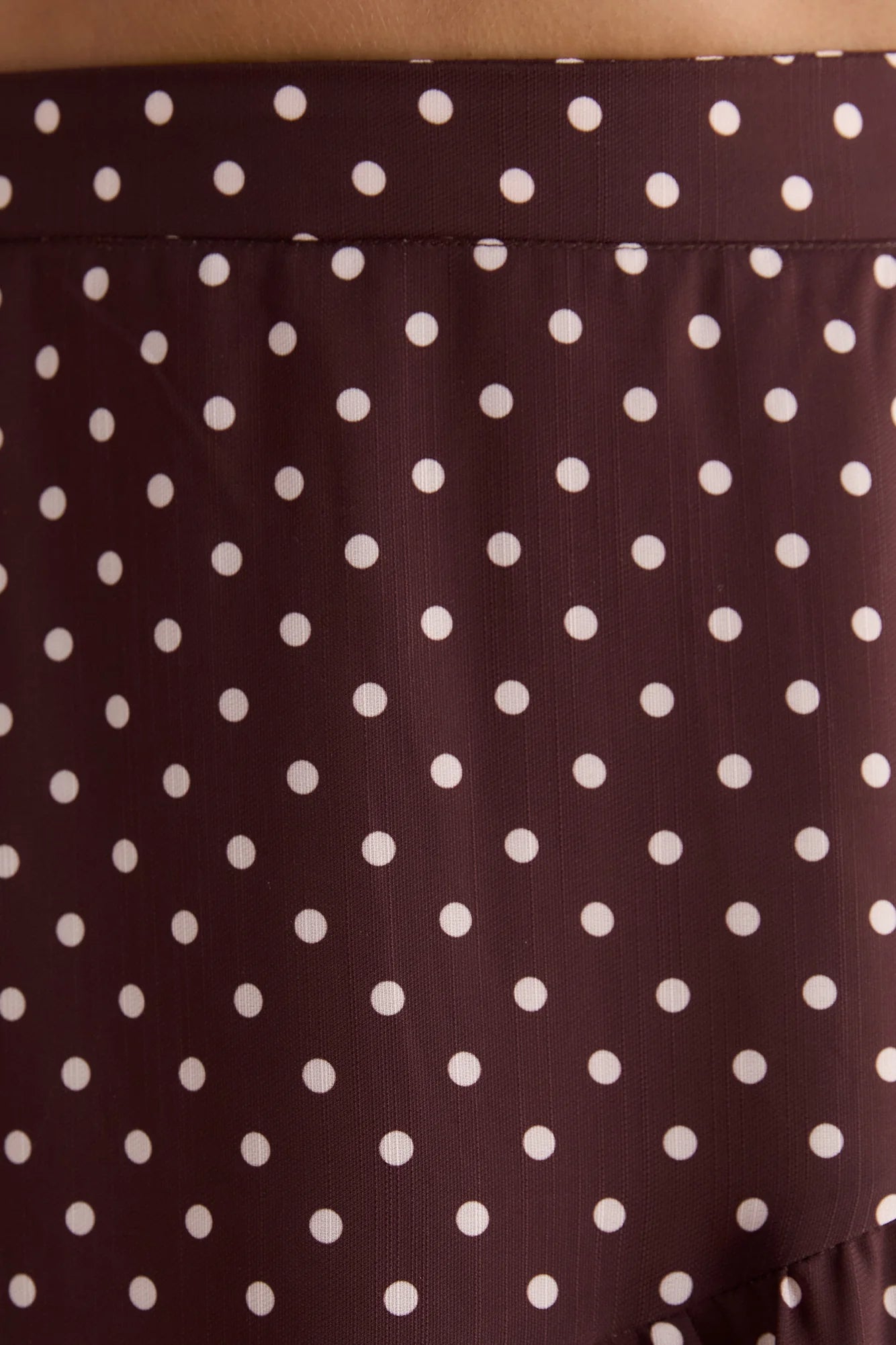 Shimmering Sands Polka Dot Maxi Skirt Brown