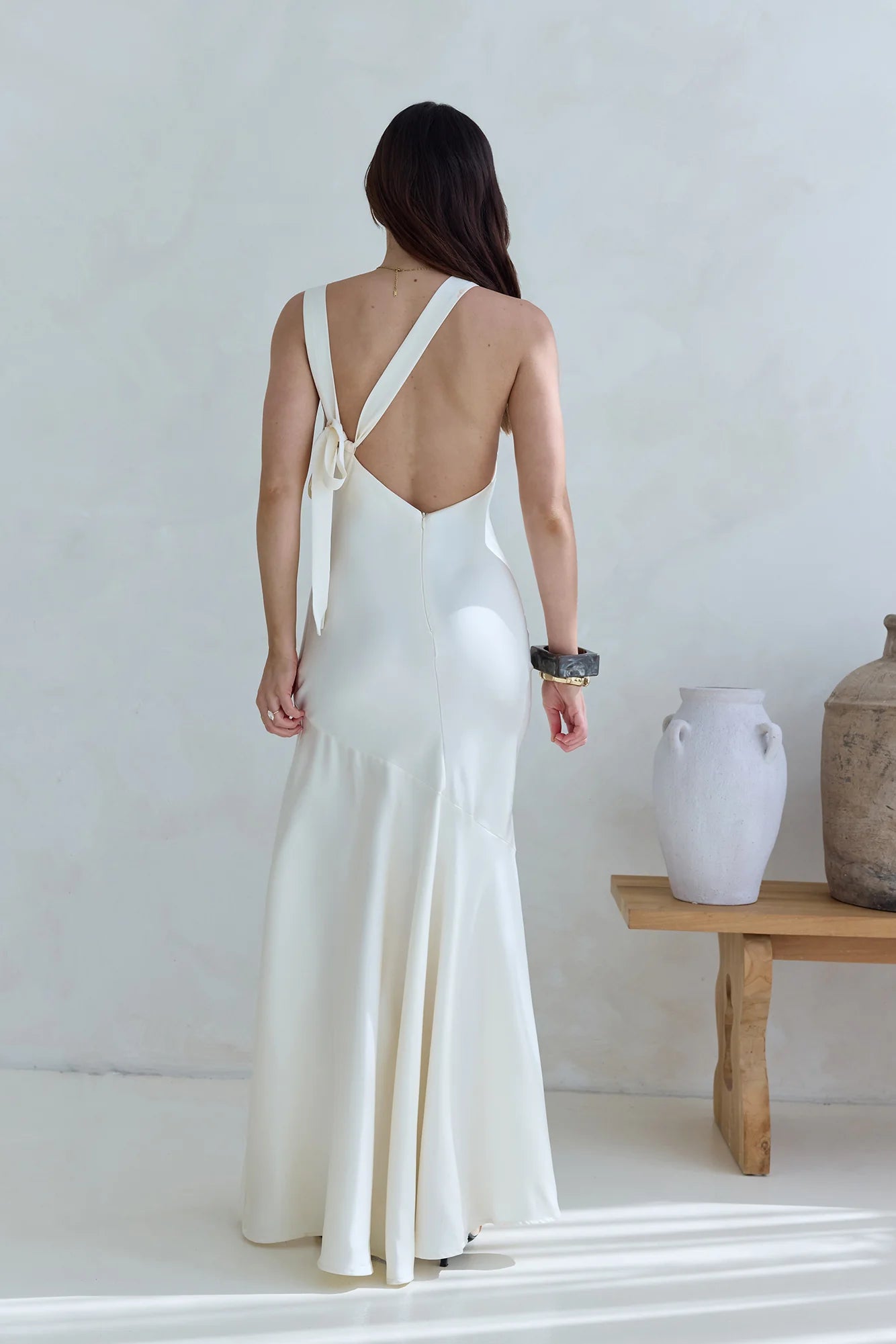 Oath To You Satin Maxi Dress Champagne