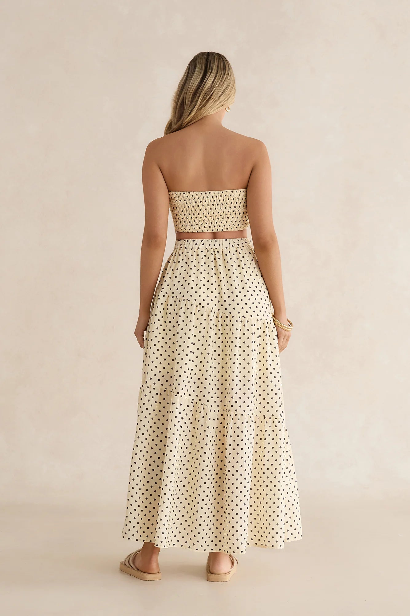 Shimmering Sands Polka Dot Crop Top Yellow
