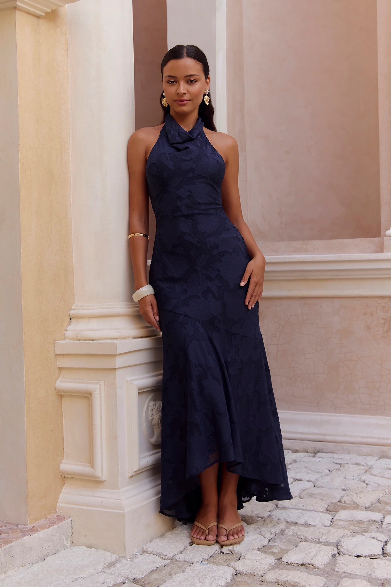 Letters Of Love Halter Maxi Dress Navy