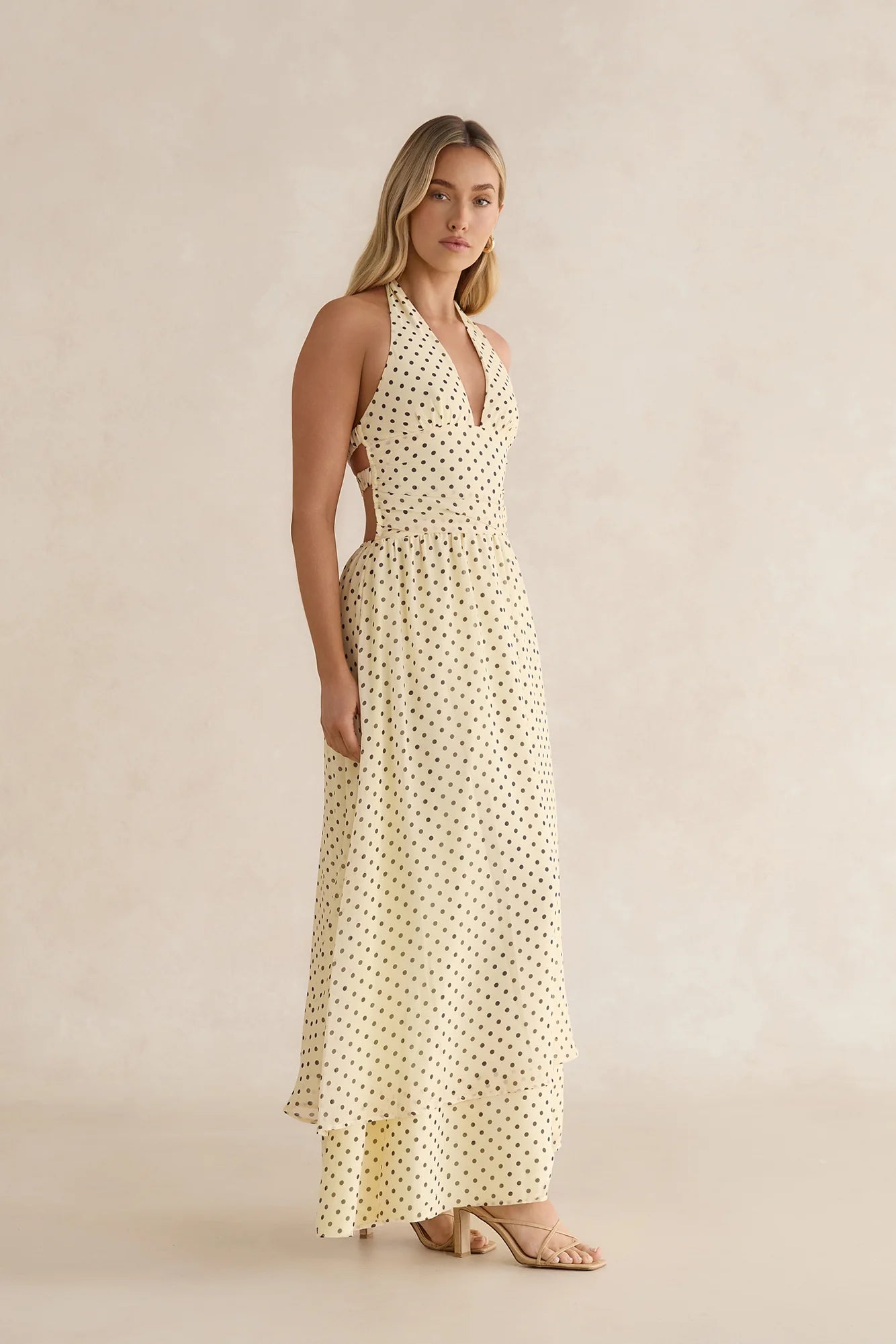 Sorbet Soiree Halter Maxi Dress Yellow