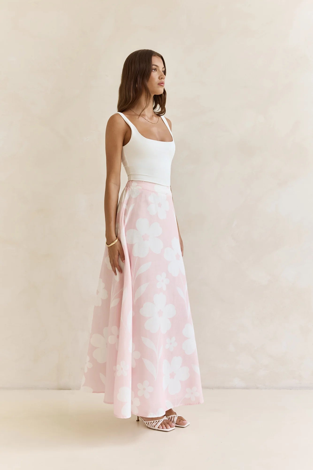 Shining Lights Maxi Skirt Pink