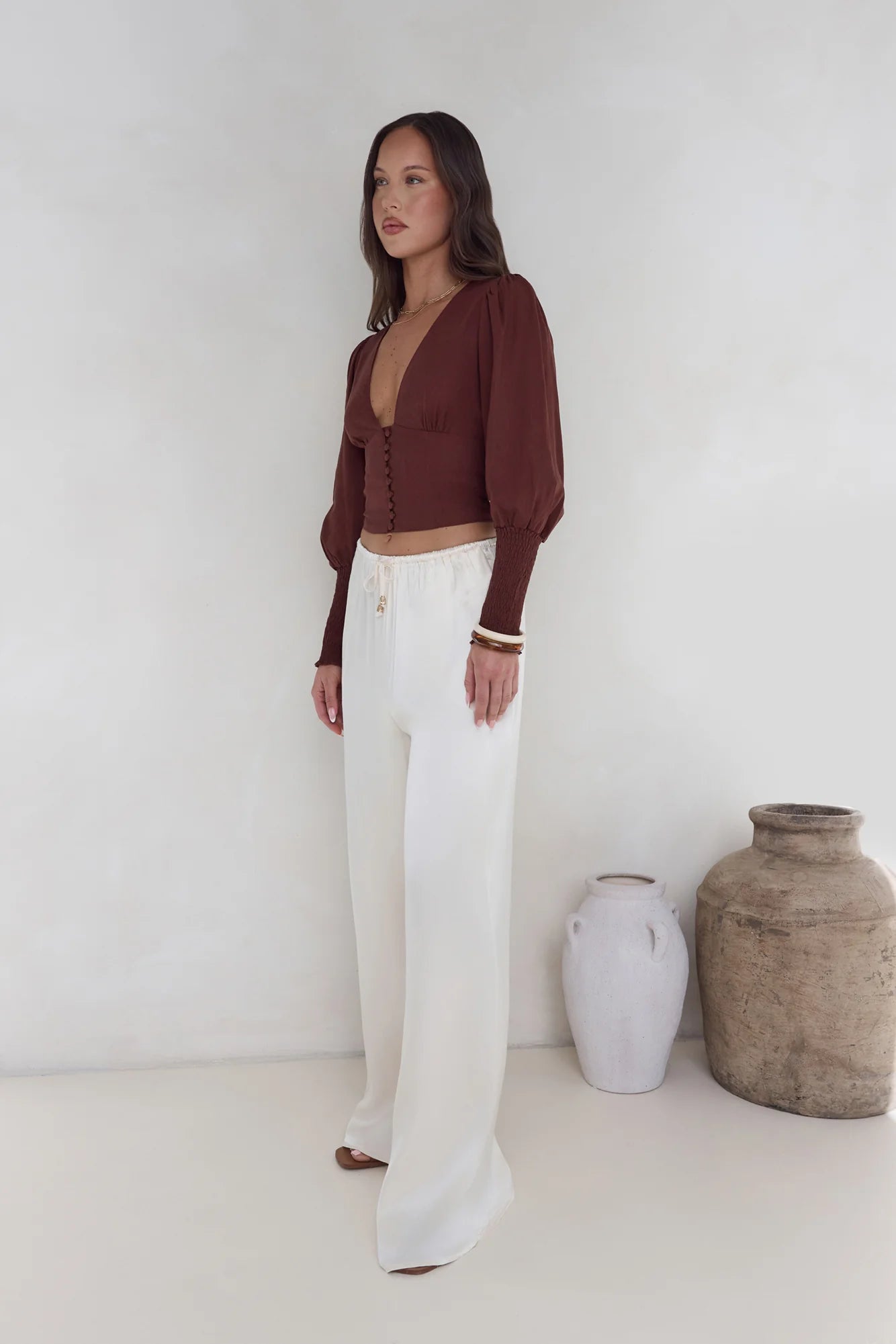 Brush Of Luck Long Sleeve Top Brown