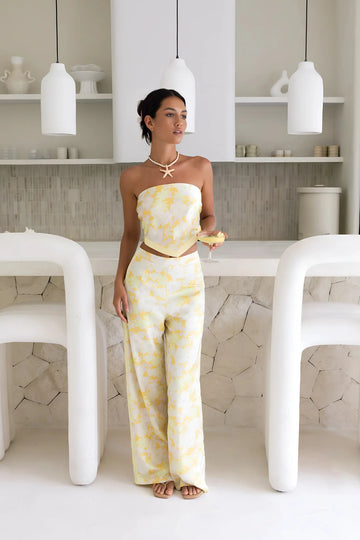 Radiant Romances Satin Set Yellow