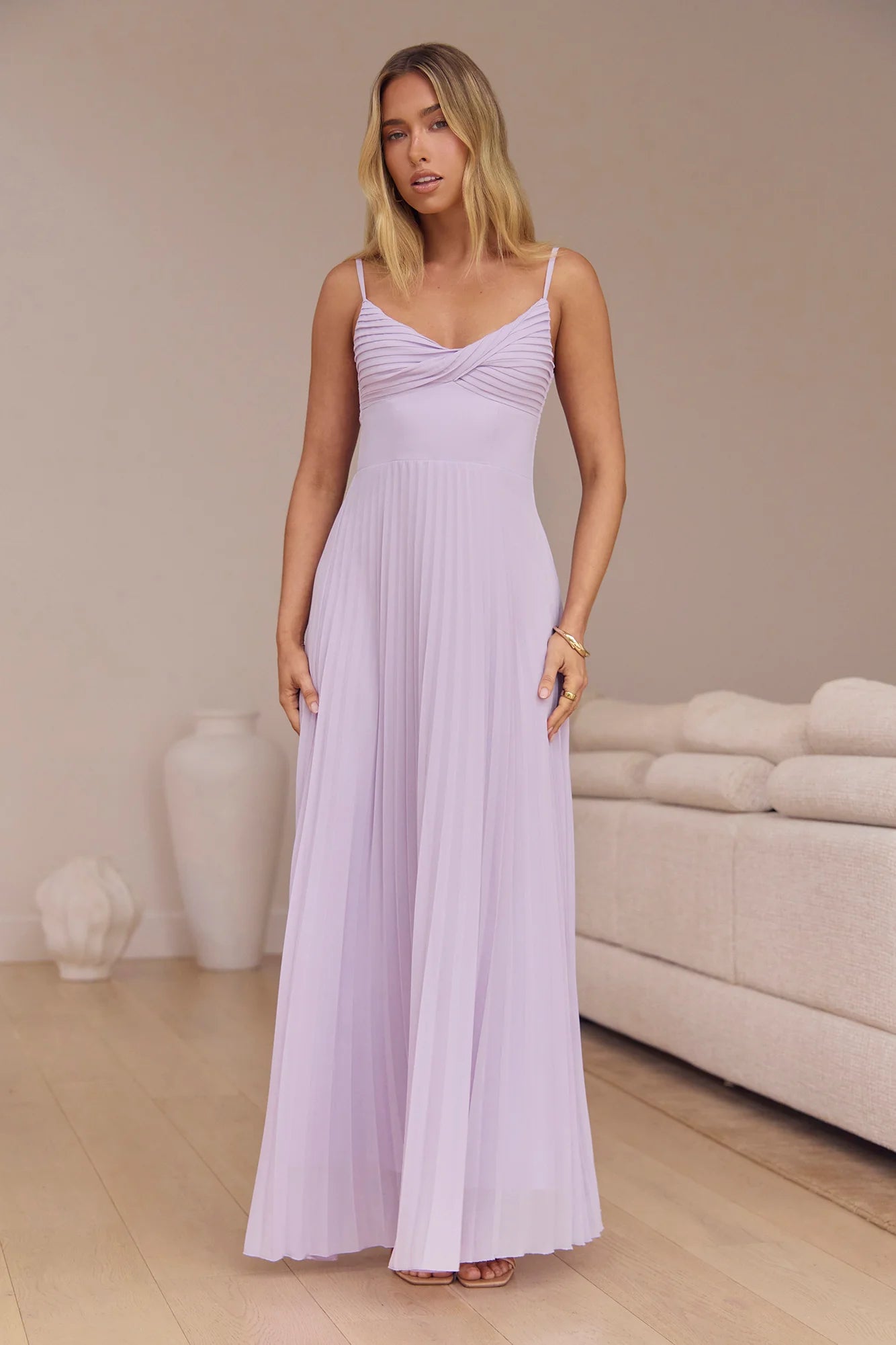 Better Days Plisse Maxi Dress Lilac