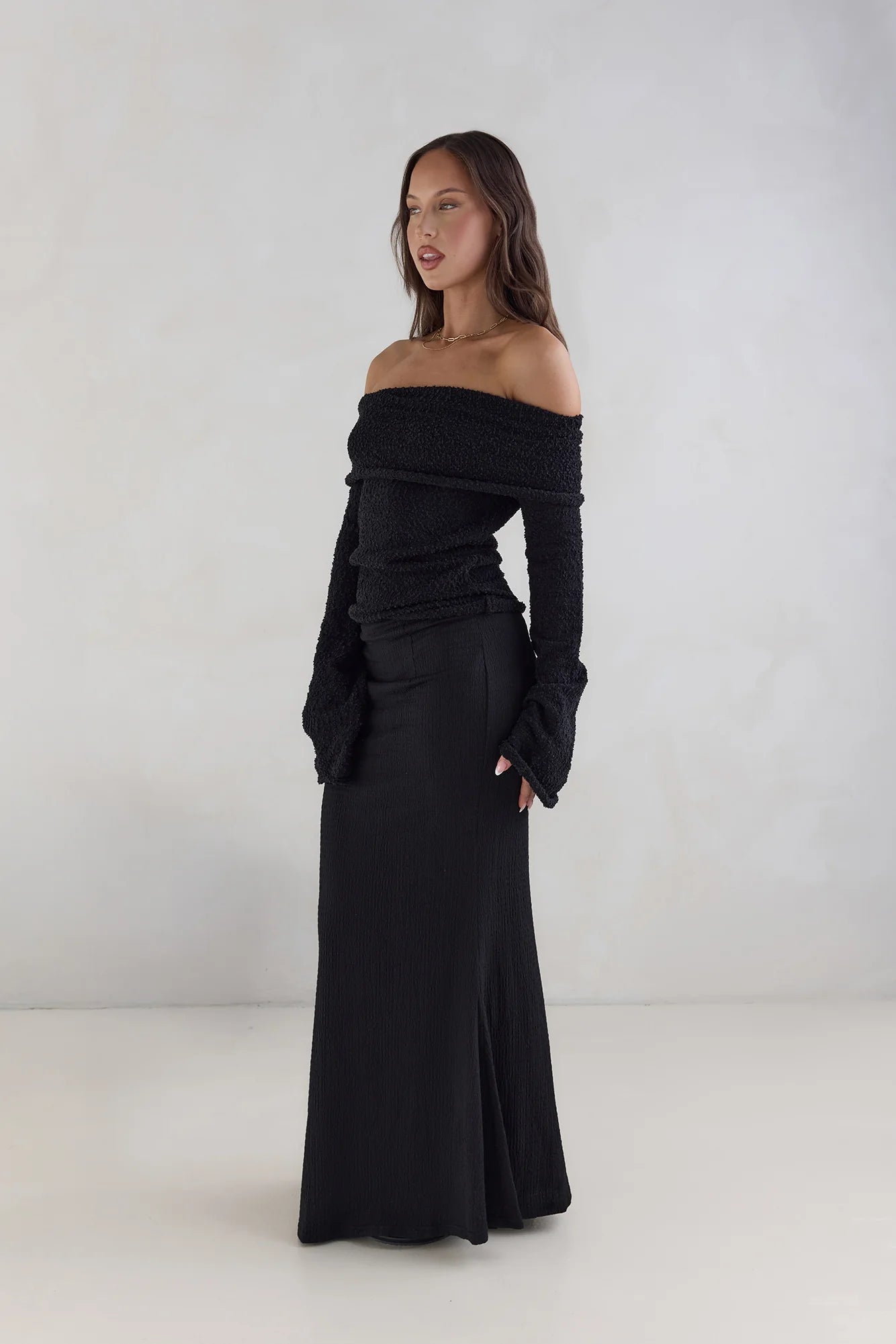 First Class Fantasy Off Shoulder Top Black