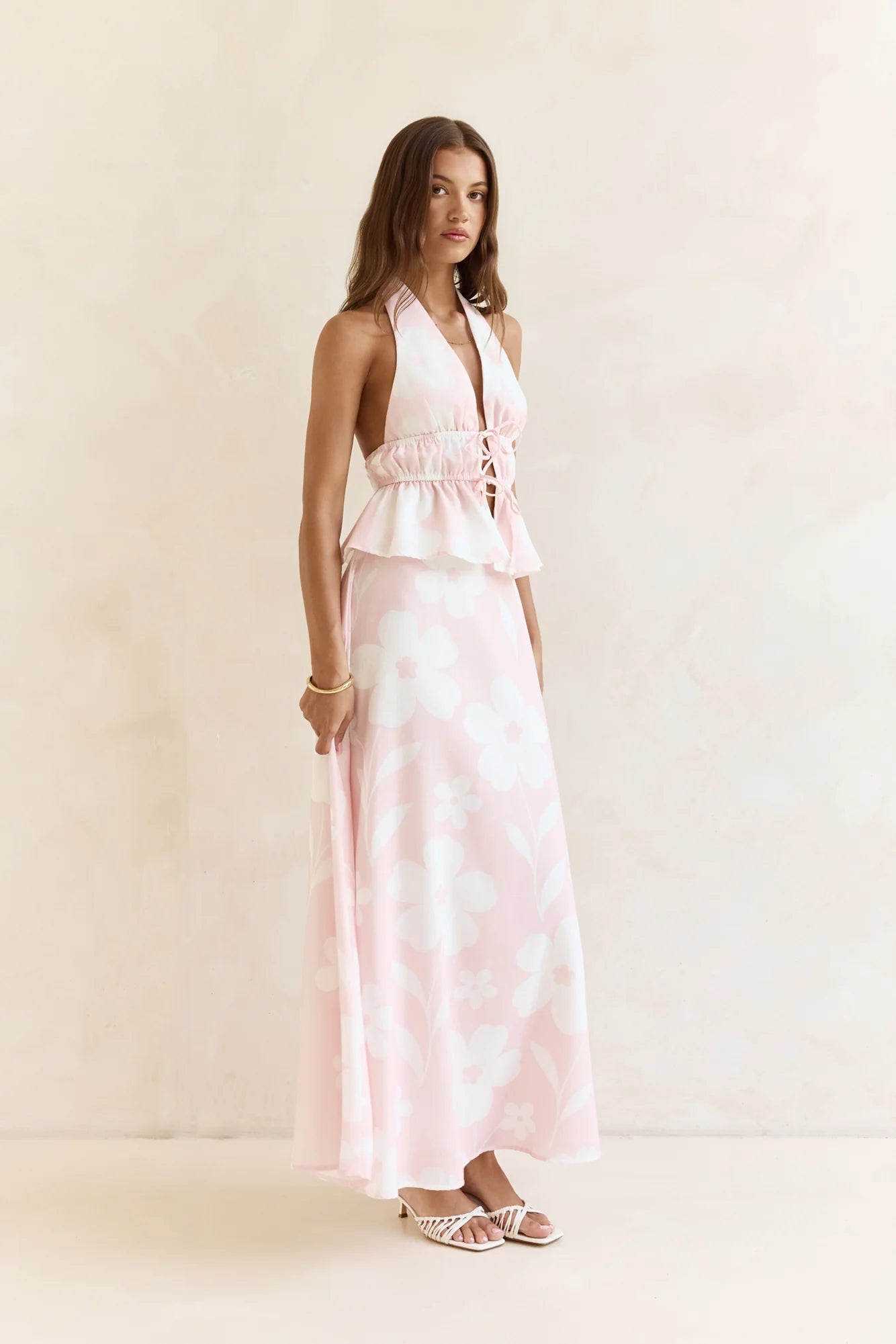 Shining Lights Halter Top Pink